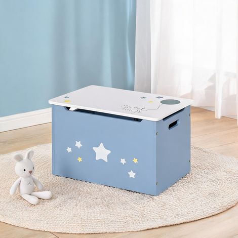 Coffre de rangement enfant en MDF banc 2 en 1 55 x 34 x 35,5 cm (1/5)