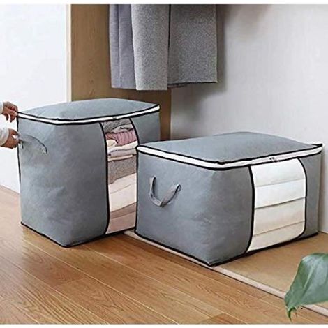 Housse De Rangement Sous Vide - 60 X 40 X 35 Cm - Blanc - Lot De 3 - Poignée Renforcée (1/4)