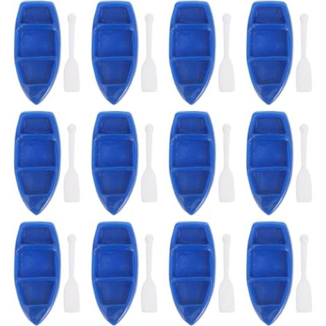 Gadpiparty Lot de 20 décorations de bateau en résine pour maison de poupée, rangée miniature, bleu, petit bateau, canoë, plage, thème bateau à rame, miniatures nautiques, article d'anniversaire, mini (1/5)