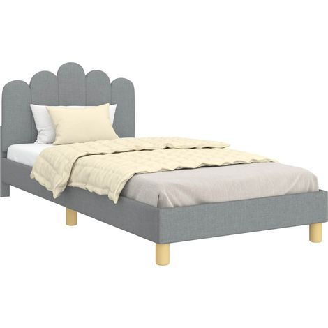 Children's Bed Frame with Headboard Light Grey 90 x 200 cm vidaXL