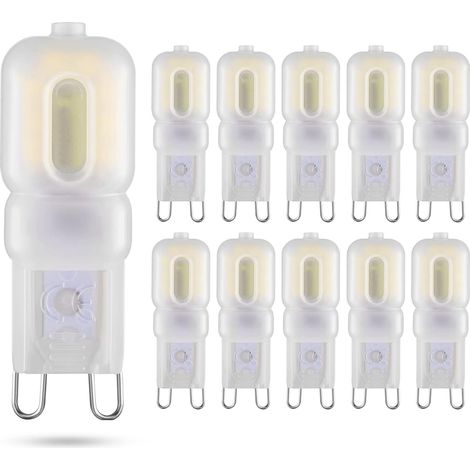 G9 LED bulb 3W equivalent to 20、25W halogen lamp 10-Pack T4 G9 220V G9 Base,  6000K white light (1/5)
