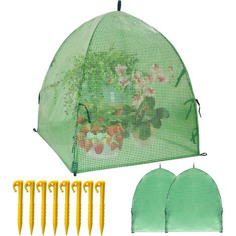 2 Pièces Housses de Protection Contre le Gel pour Plantes, 56CM x 56CM Tente de Jardin Surélevée avec Dôme D'humidité pour Germination Propagation (1/4)