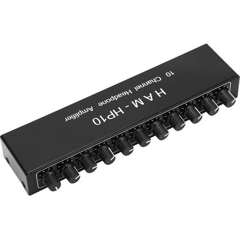 10-Kanal-Kopfhörerverstärker, Stereo-Splitter 1 Eingang 10 Ausgänge, Audioverteiler für Studio-Monitoring, 19-Zoll-Rack, hohe Qualität, geringes Rauschen. (1/5)