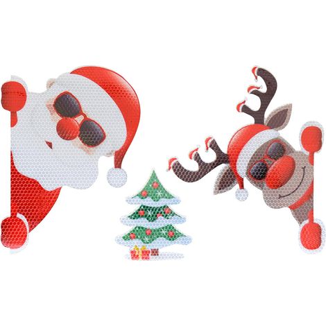 Autocollant Magnetique Noel - Père Noël Renne Arbre De Noël - Décoration Pour Porte De Frigo Ou Carrosserie Automobile - Lot De 3 (1/5)