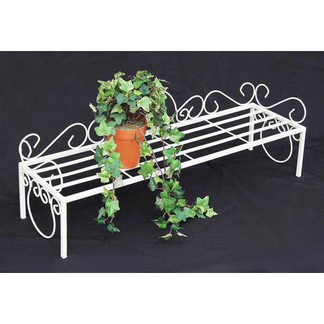 DanDiBo Blumenbank Metall Weiß 75 cm Blumenständer Mi Blumenregal Blumentreppe Pflanzentreppe Blumenregal Pflanzenständer Blumenhocker (1/5)