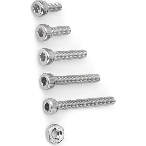 Jeu de 210 vis et écrous à tête hexagonale creuse M2.5 en acier inoxydable (SS304) (1/5)