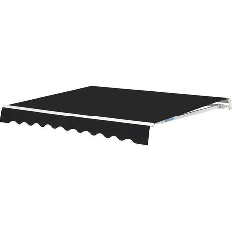 Retractable Manual Awning 2x1.5m Garden Sun Shade Canopy DIY Garden Awnings Patio Awning Canopy Outdoor Sun Shade Telescopic Canopy,Black (1/5)