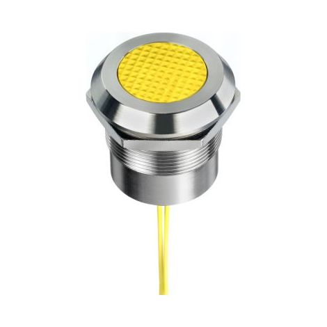 Voyant LED lumineux Jaune RS PRO, dia. 25mm, 12 24V c.a. / V c.c., taille de la lampe 18.2 mm, IP67, IP69K ( Prix pour 1 )