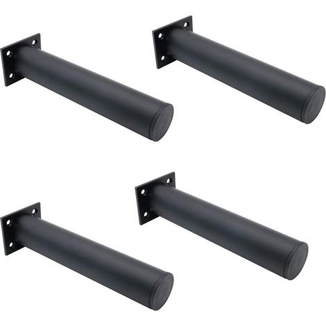 Ensemble de 4 pieds de meubles réglables noir mat, alliage d'aluminium 38 x 200 mm, pieds pour armoires, tables basses, meubles TV, pieds de support pour canapés (1/5)