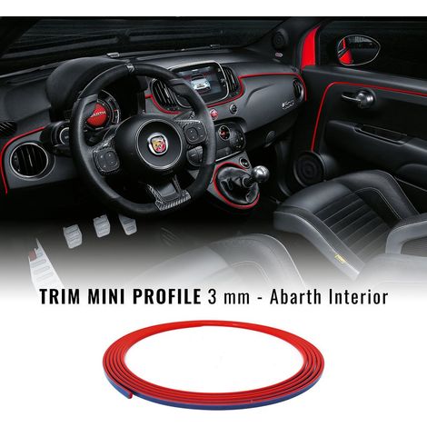 Profilo Adesivo per Interni Fiat 500 Abarth - Colore: ROSSO