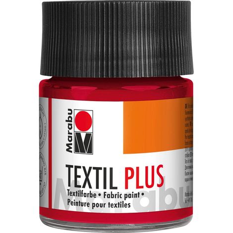 Marabu 032 - Pittura Textil Plus Paint, 50 ml, Colore: Rosso Carmine (1/4)