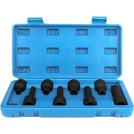 Jeu de 8 douilles à 12 pans creux M12-M18, clé à douille pour réparation automobile, kit d'outils de mécanicien (1/5)