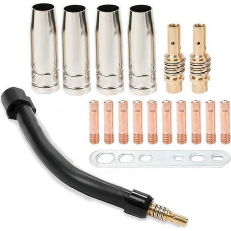 Col de soudage MIG flexible, rallonge MIG flexible, porte-buse M6 de 0,76 mm (0,030 pouce), diffuseur et protection, et col de torche compatible avec MB15 (1/5)
