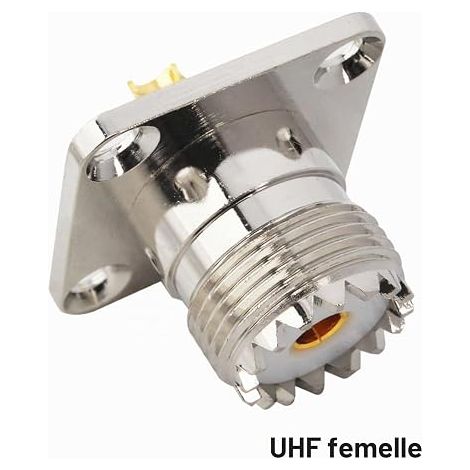 UHF Female SO239 4 Hole Chassis Mount Connector Flange Panel Mount Adapter UHF Female Connector Chassis Connector SO239 UHF Male PL259 Plug (1/4)
