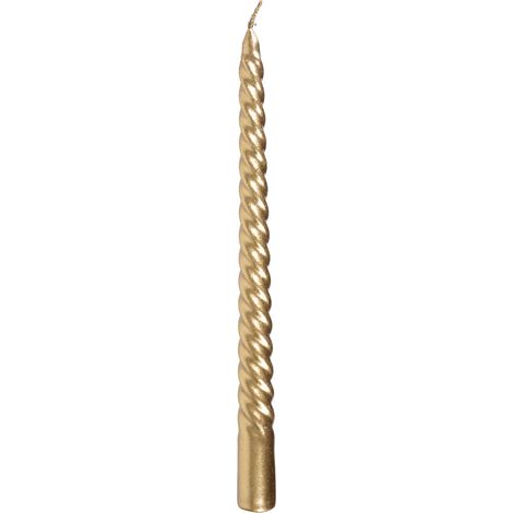 Kerze MagicHome Weihnachten, 25 cm, Packung 2 Stk., gold, spiralförmig, gedreht (1/3)