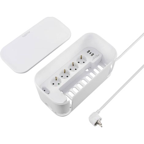 [NEUWERTIG] B-Ware Sygonix Steckerbox Steckdosenleiste 5-fach USB Schutzkontakt Kabelmanagement