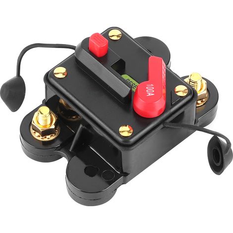 Disjoncteur 12-24 V CC pour voiture, bateau, moto, autoradio, fusible audio, convertisseur avec réarmement manuel et couvercle étanche, 100 A (1/5)