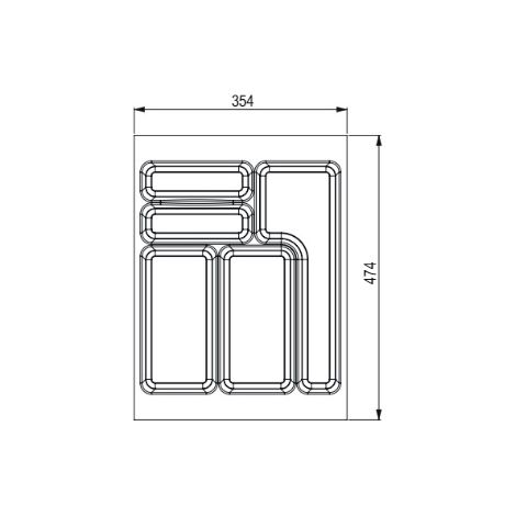 Besteckkasten 354x474 mm für StrongBox grau SANS MARQUE