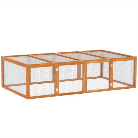 Clapier en bois massif pour lapins avec double toit ouvrant (1/5)