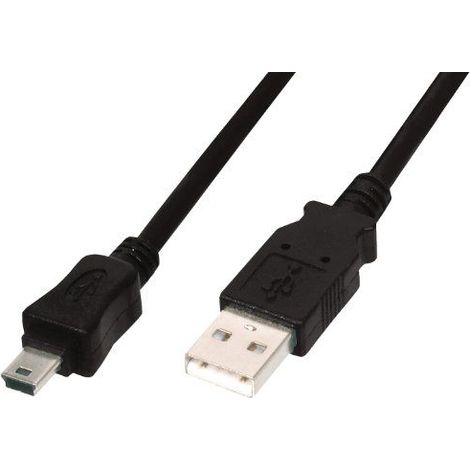 Digitus USB-Kabel USB 2.0 USB-A Stecker, USB-Mini-B Stecker 3.00 m Schwarz mit OTG-Funktion AK-3001 (1/2)