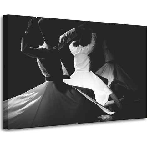Lienzo impreso Música Danza Blanco y Negro 90x60