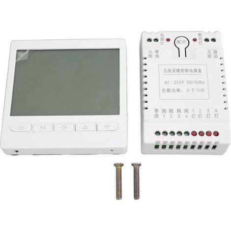 Thermostat sans fil LCD panneau de contrôle de température 220V RF maison contrôleur ca intelligent pour ventilateurs serres animalerie-Crezuo
