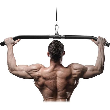 Barre Tirage Musculation Détachable Longue Dos pour Biceps Triceps de Traction avec Articulation Pivotante (1/5)