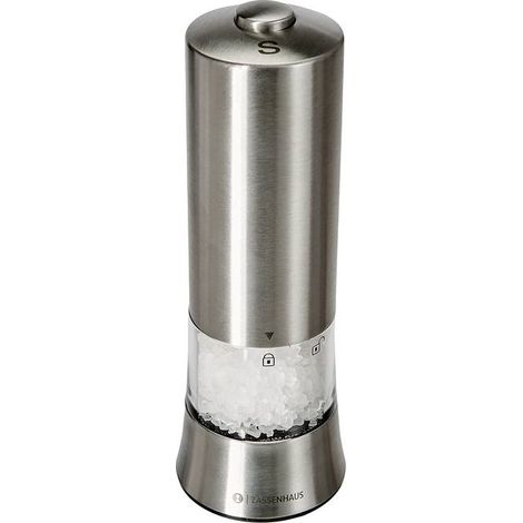 Zassenhaus 033069 Gera Macina Sale Elettrica 6 Livelli di Macinatura LED Integrata Batterie Incluse colore Inox