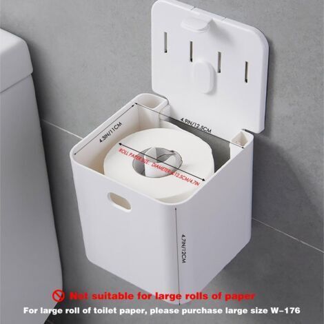 Support pour papier toilette, distributeur mural de rouleaux de papier toilette, étanche et anti-poussière - pour salle de bain et toilettes (blanc)