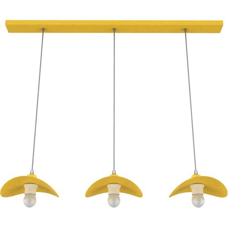 LUMICOM PIUMA Sospensione, 3XE27, max 42W, metallo, giallo, 25x20cm (1/2)