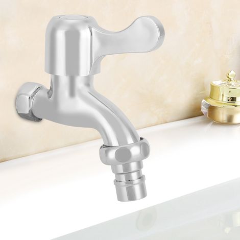 Robinet d'évier en alliage de zinc, filetage G1/2 po, robinet pour machine à laver, évier de jardin ou machine à laver. (1/5)