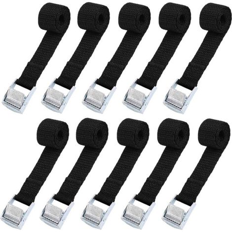 Tie-down strap set, 10 pieces, 2 x 39cm, for motorcycle/car/bicycle, door tie-down straps, maximum load 500kg (1/5)