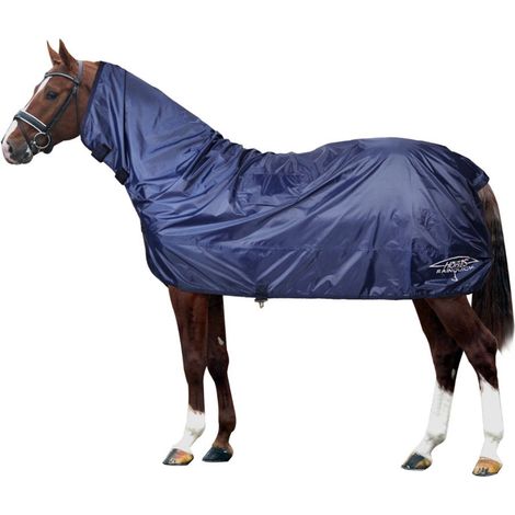 162 cm, Blu: Coperta impermeabile da paddock con cappuccio modello Rainquick (1/5)