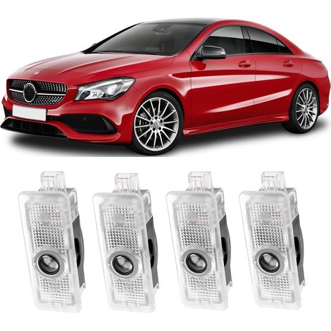 4-teiliger Auto-Logo-Lichtprojektor für Mercedes CLA C117 X117 CLS C218 X218 Coupé C205 C207 Cabriolet A205 A207, Türleuchte, Autotürprojektor