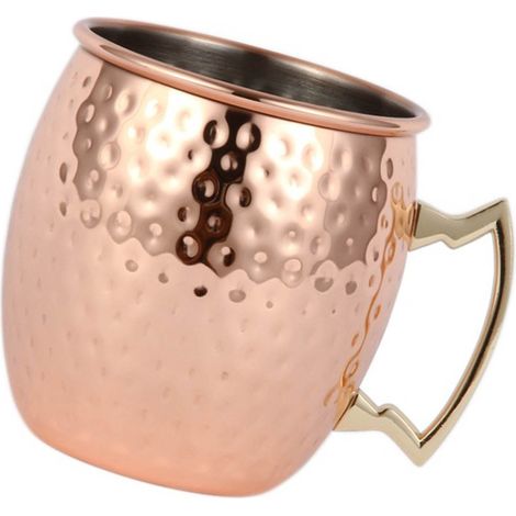 550 ml Edelstahl-Moscow-Mule-Glas, großes Fassungsvermögen, Hammer Point-Stil, ideal für Cocktails. (1/5)