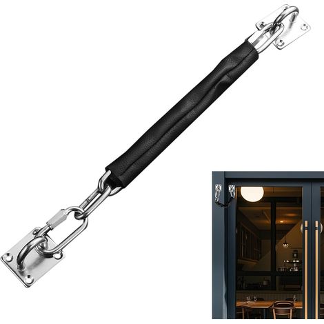Chaîne de porte Limiteur et protection anti-vol en acier inoxydable Chaîne de porte commerciale Pour centres commerciaux, bureaux, écoles, hôpitaux, restaurants, (1/5)