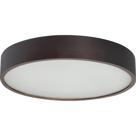 plafoniera lampada parete legno applique 475 mm wengè E27 tondo (1/5)