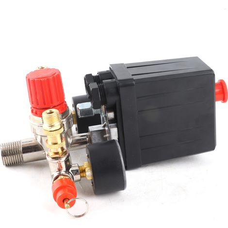 Interrupteur de pression avec vannes réglables 125PSI vanne double sortie 220V (1/5)