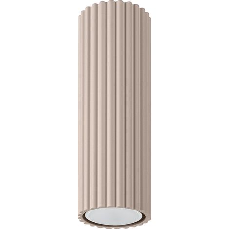 Faretto da soffitto moderno, tortora, rotondo, ondulato, tubolare, 20 cm, 1xGU10 10W, KARBON, Sollux Lighting (1/5)
