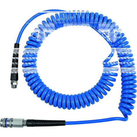 Riegler Spiralschlauch-Stahlkupplung-Set, PU, Schlauch-ø 10x6,5, 6,0 m