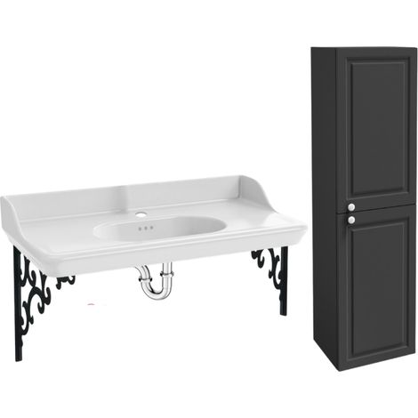 Pack plan vasque suspendu JACOB DELAFON Cléo 1889 + colonne droite + siphon chromé