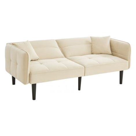 2-in-1-Verstellsofa – 2-Sitzer – Samt – Beige