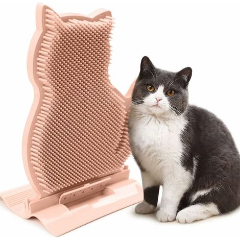 Brosse de Massage pour Chat, Outil de démangeaison de Massage monté en Coin de Porte Murale pour Chat, Brosse pour Peigne de toilettage pour Animaux de Compagnie Auto-toiletteur pour Chat (1/5)
