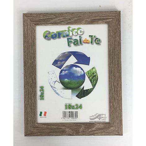 Cornice porta foto in legno vetro in crilex 30x45 cm tortora (1/2)