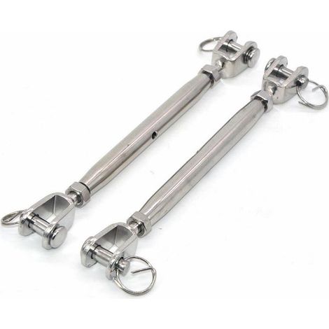 Lot de 2 tendeurs à mâchoires M8 en acier inoxydable 304 – Fermoir magnétique – Embouts soudés – Pour réguler l'effet élastique (1/5)