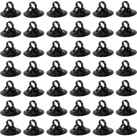 60 Pièces Ventouse en Plastique, PVC Sans Crochets Ventouses, ventouses pour Voiture, Ventouses Sans Crochets pour Fenêtre Voiture, Miroir Maquillage, Verre, Cuisine Salle Bain (Noir) (1/5)