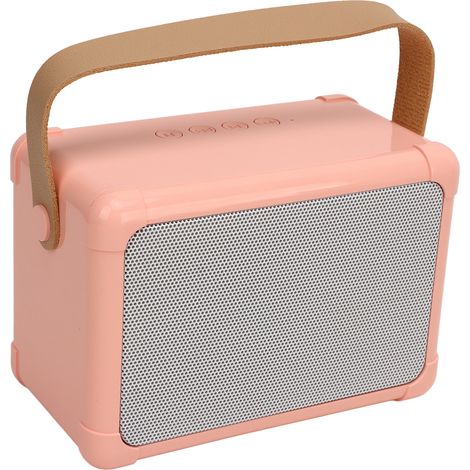Enceinte Bluetooth rose sans microphone, son Hi-Fi, transmission rapide, anti-interférences et éclairage LED, idéale pour les fêtes à la maison. (1/5)