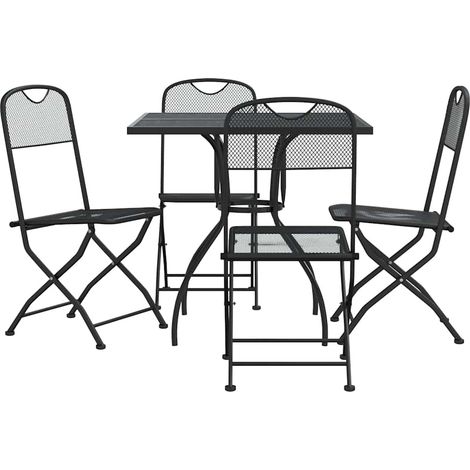 Maison Exclusive - Set da Pranzo da Giardino 5pz Antracite in Rete Metallica (1/5)