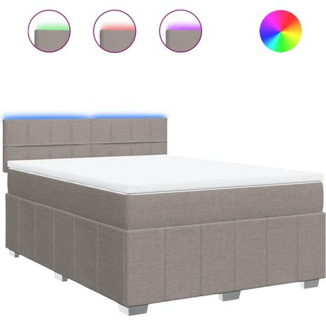Maison Exclusive - Boxspringbett mit Matratze Taupe 140x190 cm St