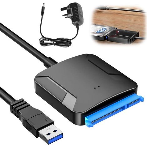 Adaptateur USB 3.0 vers SATA pour disque dur/SSD - Adaptateur secteur 12 V/2 A (1/5)